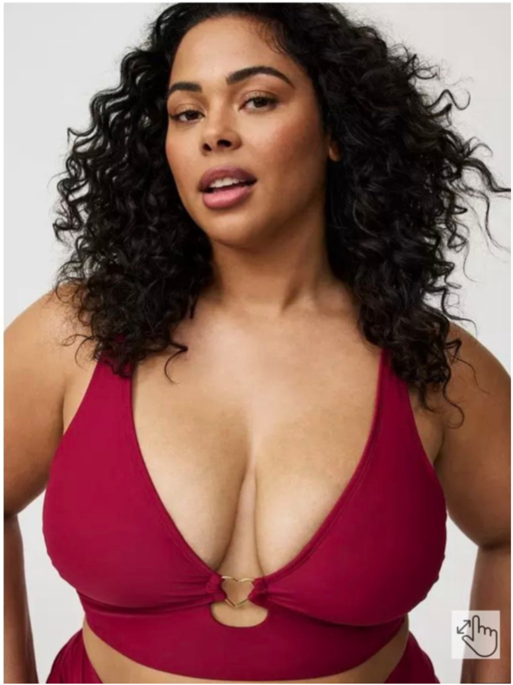 Torrid Red Bikini Swimsuit 5X with Gold Heart Detail nwt beachwear cruise resort - Picture 5 of 10